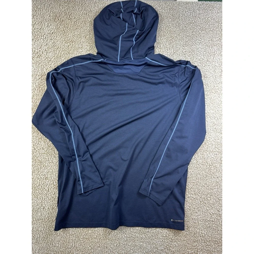 The NORTH FACE CAP ROCK HOODIE Fleece Light weight Dark Blue sz L Pullover